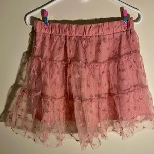 Pink Lolita Butterfly Mesh Skirt